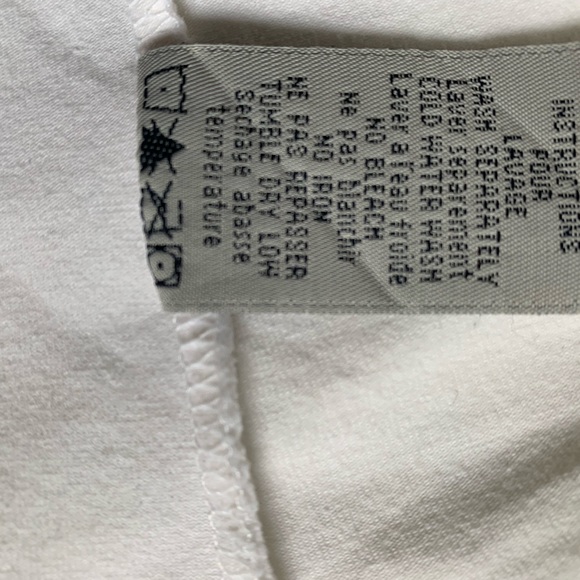 Medium White tank top,adjustable straps, navy & light blue trim, cotton/spandex - Picture 6 of 8